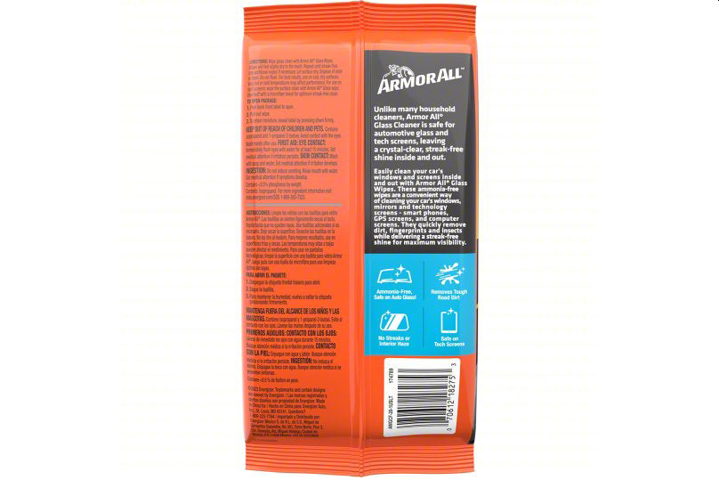 Orange packaging of Armor All product with text and a barcode on a white background