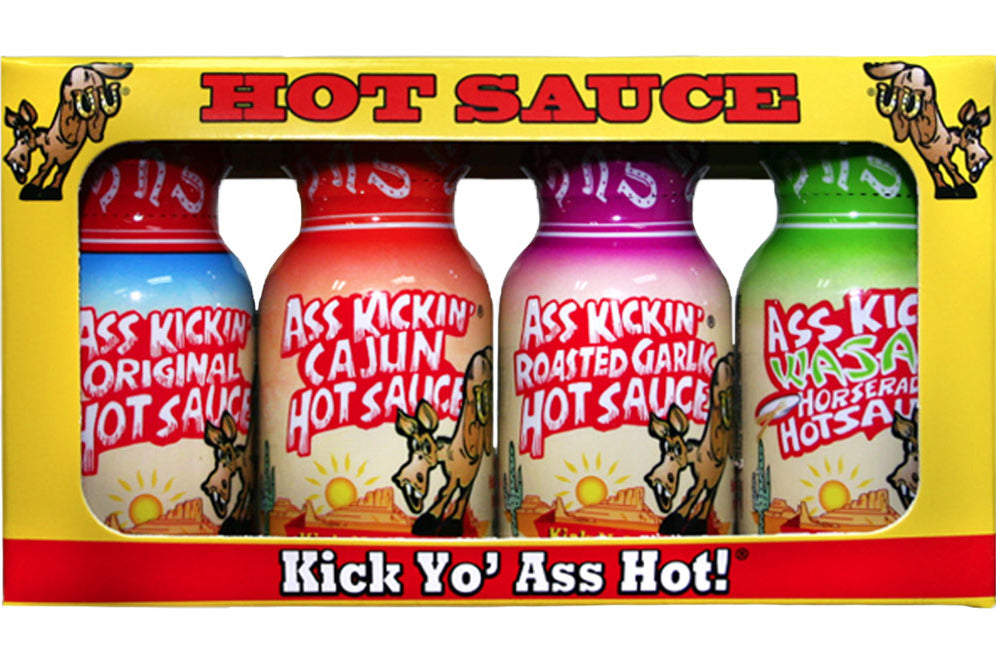 Ass Kickin® Mini Bottle Hot Sauce 4pk