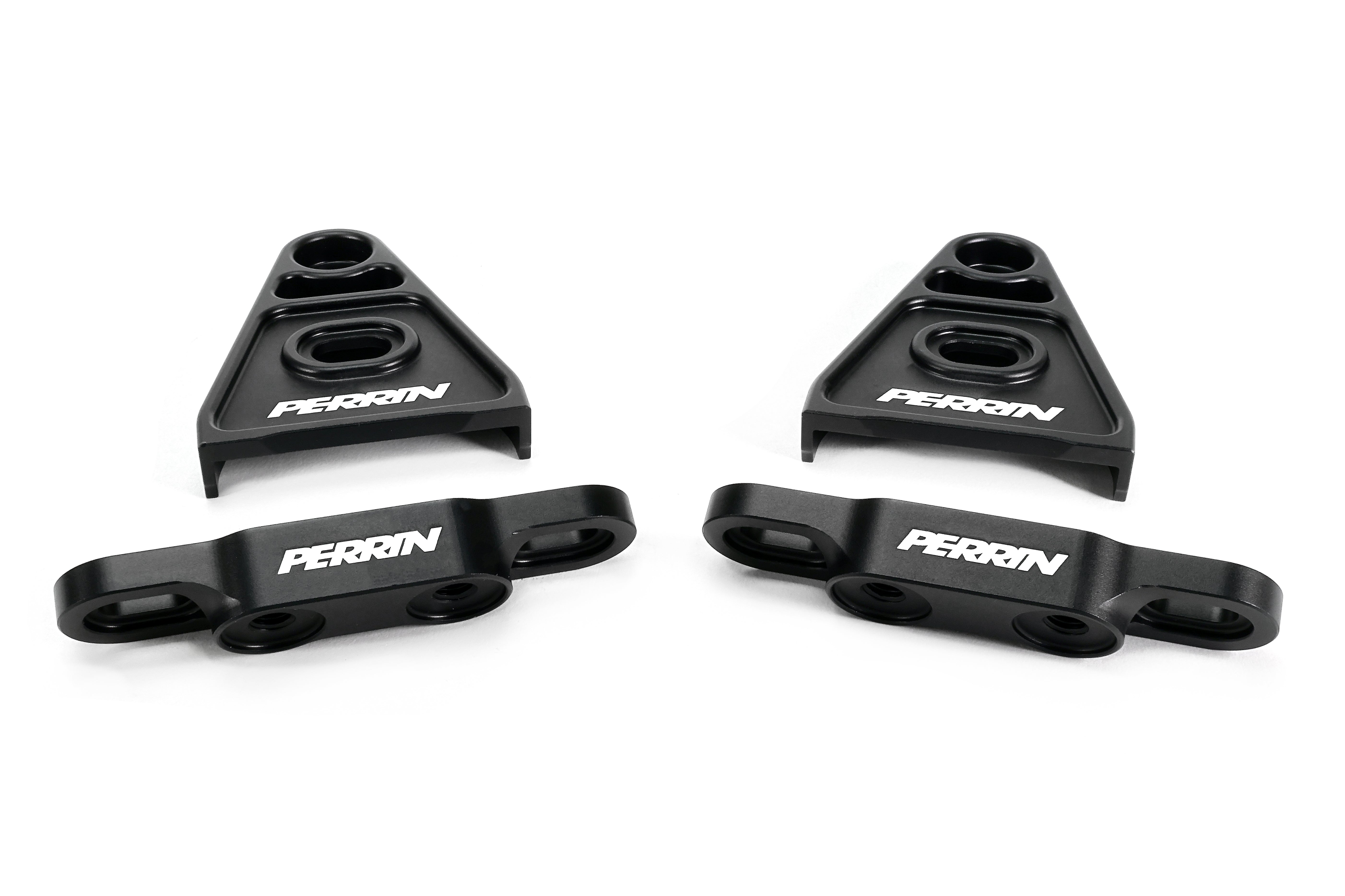 PERRIN High-Lift Hod Brackets with a black anodize finish arranged on a white background.