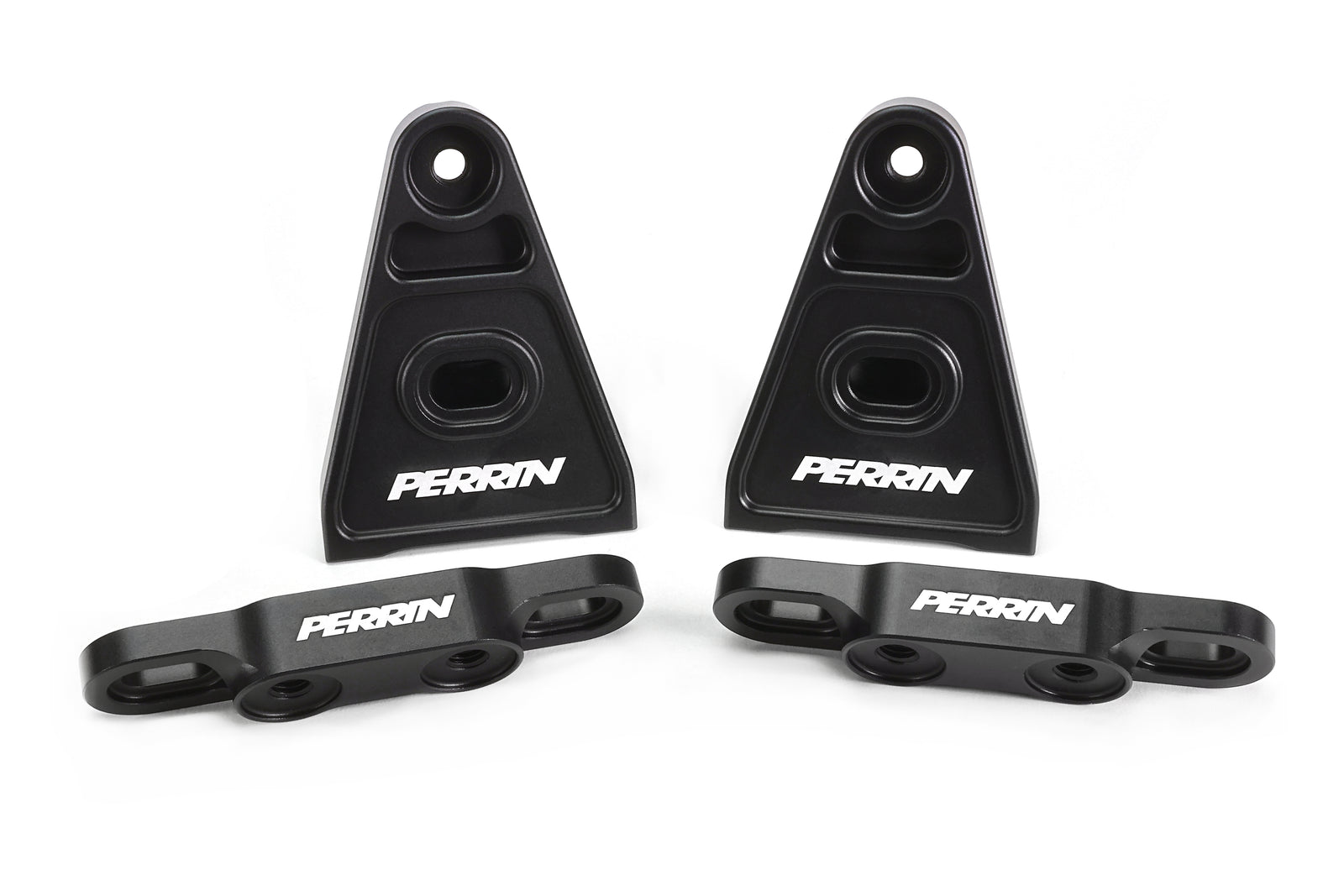 PERRIN High-Lift Hod Brackets with a black anodize finish arranged on a white background.
