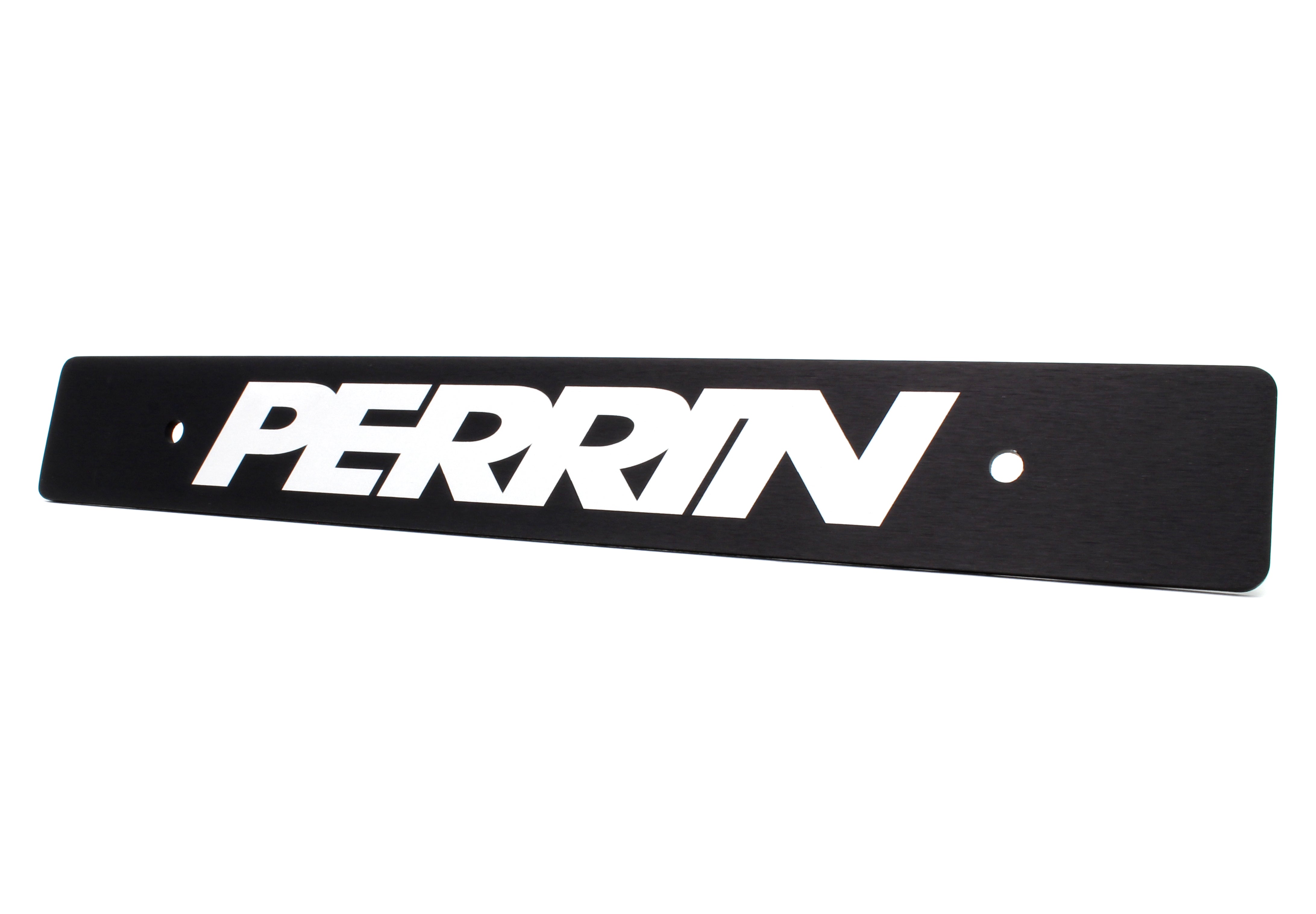 License plate delete for 2006-2017 WRX, STI, Forester, Impreza, BRZ, FR-S, 86 featuring a sleek black design with Perrin branding.