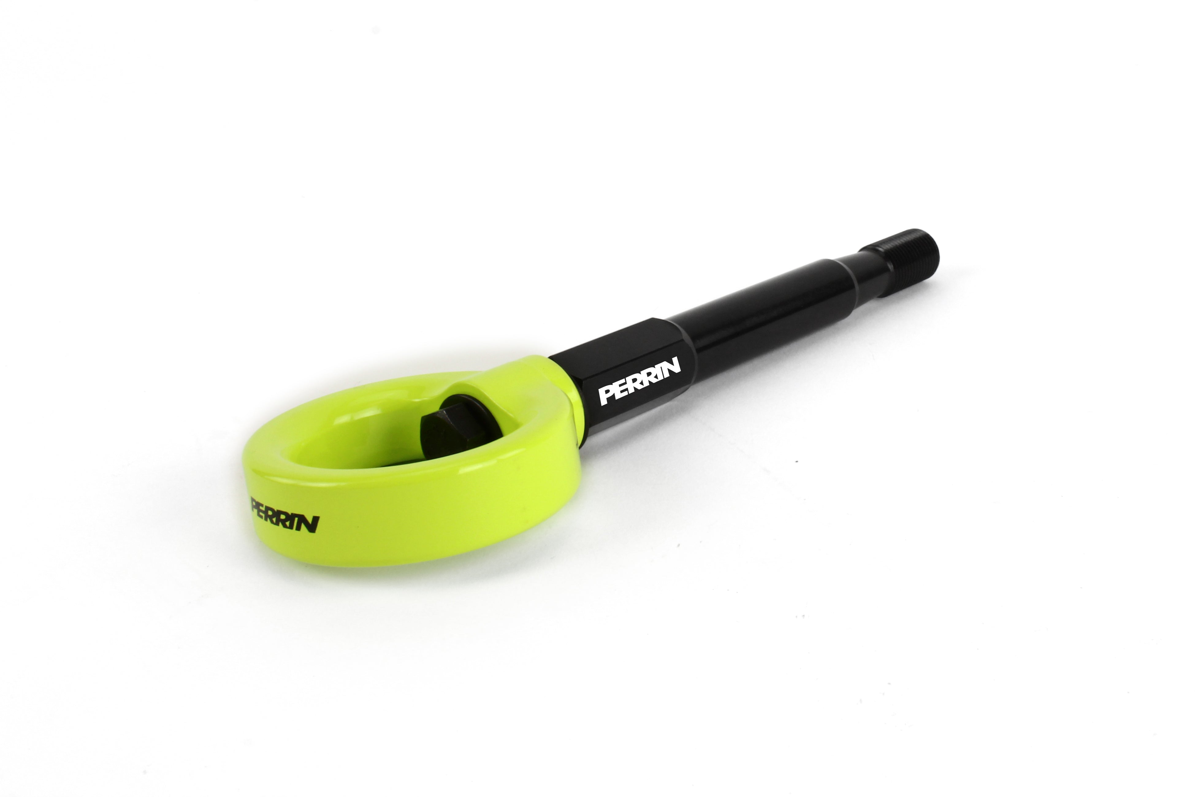 Rear tow hook for 2008-2014 WRX and STI hatchbacks, featuring a bright green design and durable construction.