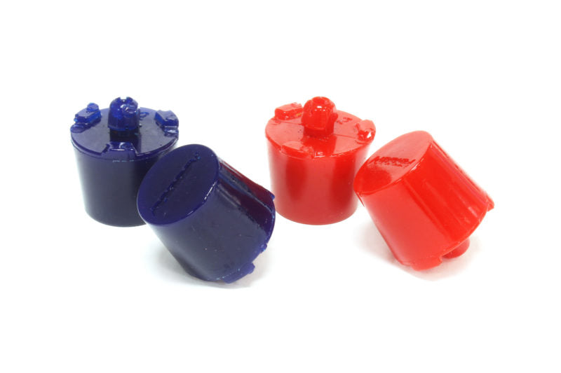 Colorful trunk bumpers in red and blue, designed to protect and cushion vehicle trunks from damage.