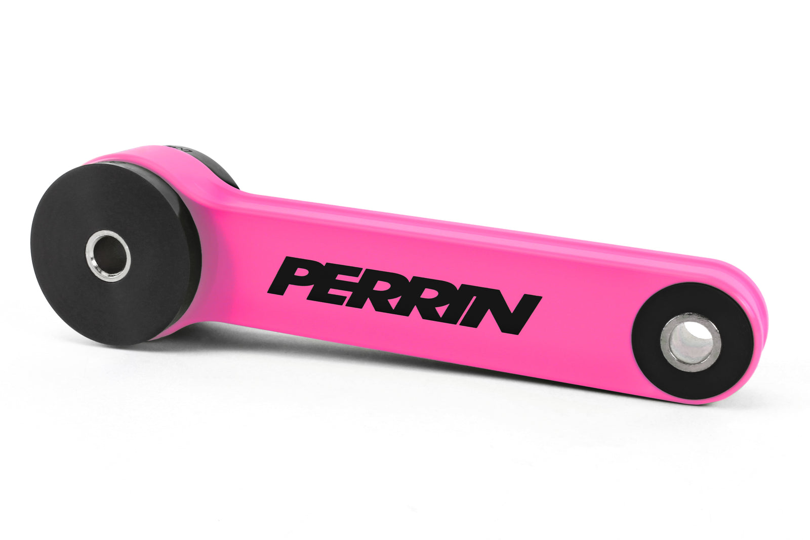 PERRIN Pitch Stop Mount in vibrant pink, designed for WRX, STI, Impreza, Legacy, Outback, and Crosstrek models.