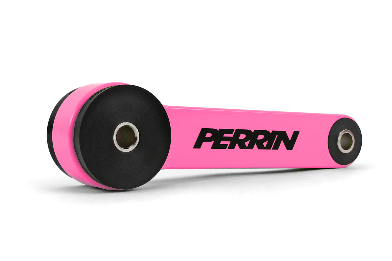 Perrin Pitch Stop Mount for Subaru WRX, STI, Impreza, Legacy, Outback, and Crosstrek in vibrant pink with black bushings.