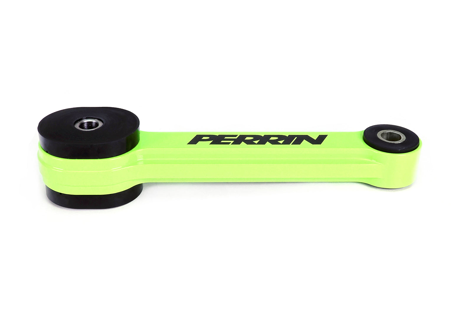 A PERRIN Street Series Pitch Stop Mount featuring a neon yellow anodize finish.