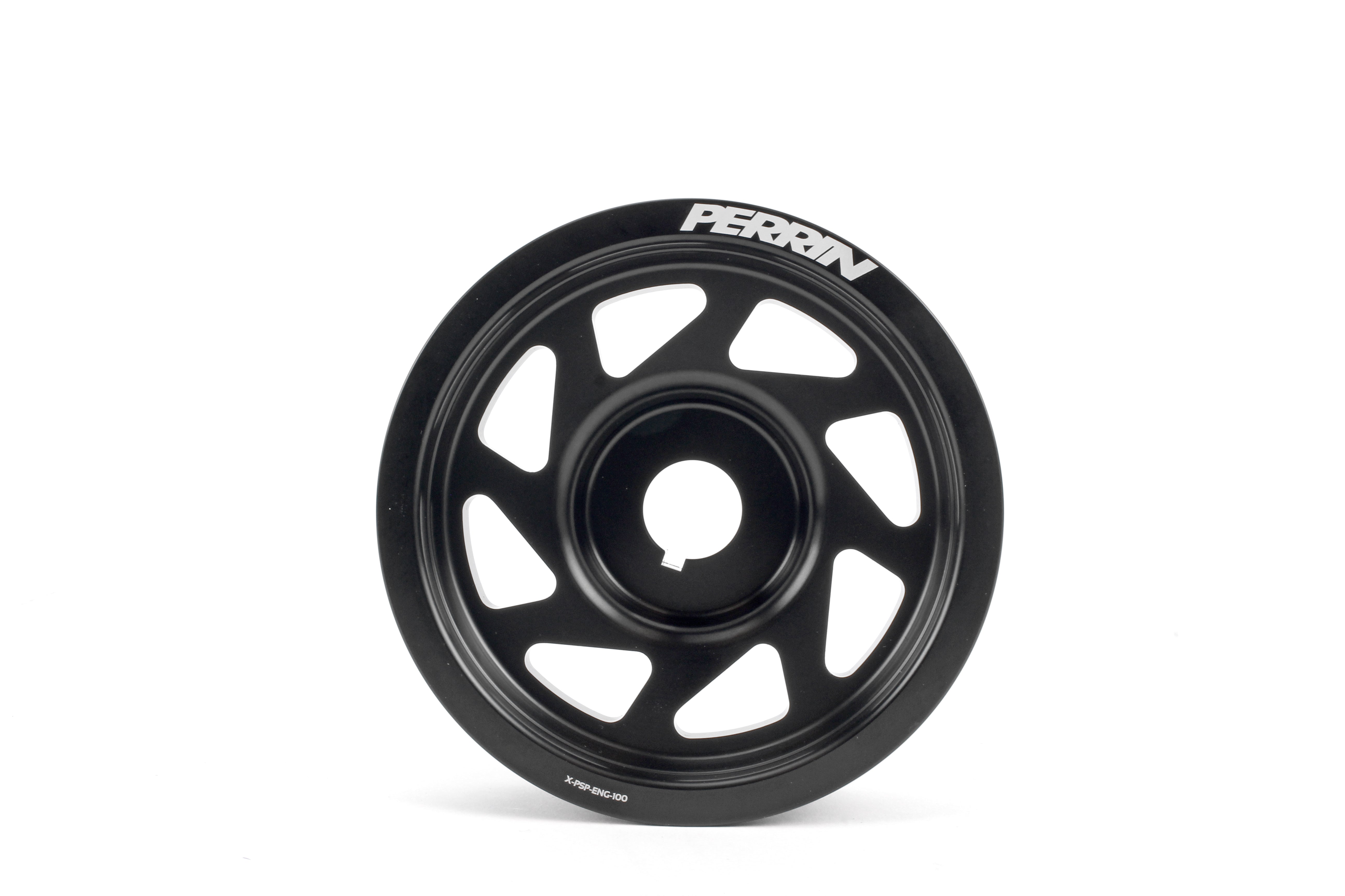 Lightweight crank pulley for 2002-2014 Subaru WRX, STI, Outback, Forester, Legacy, and Impreza vehicles.