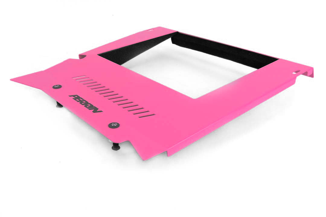 Intercooler shroud for 2015-2021 WRX, designed to enhance airflow and engine performance with a vibrant pink finish.