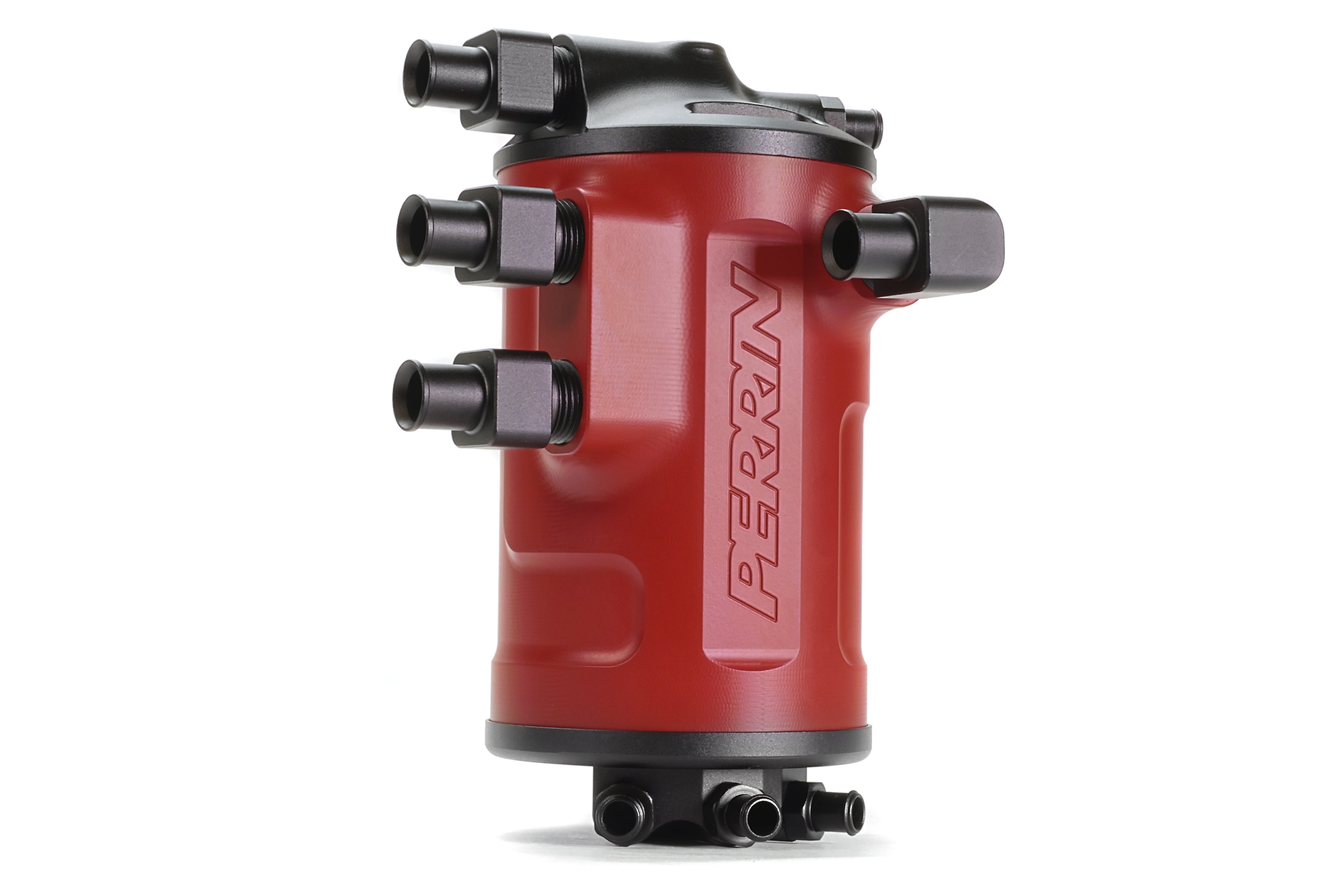 PERRIN Air Oil Separator red anodized aluminum for 2002-2021 Subaru WRX and STI.