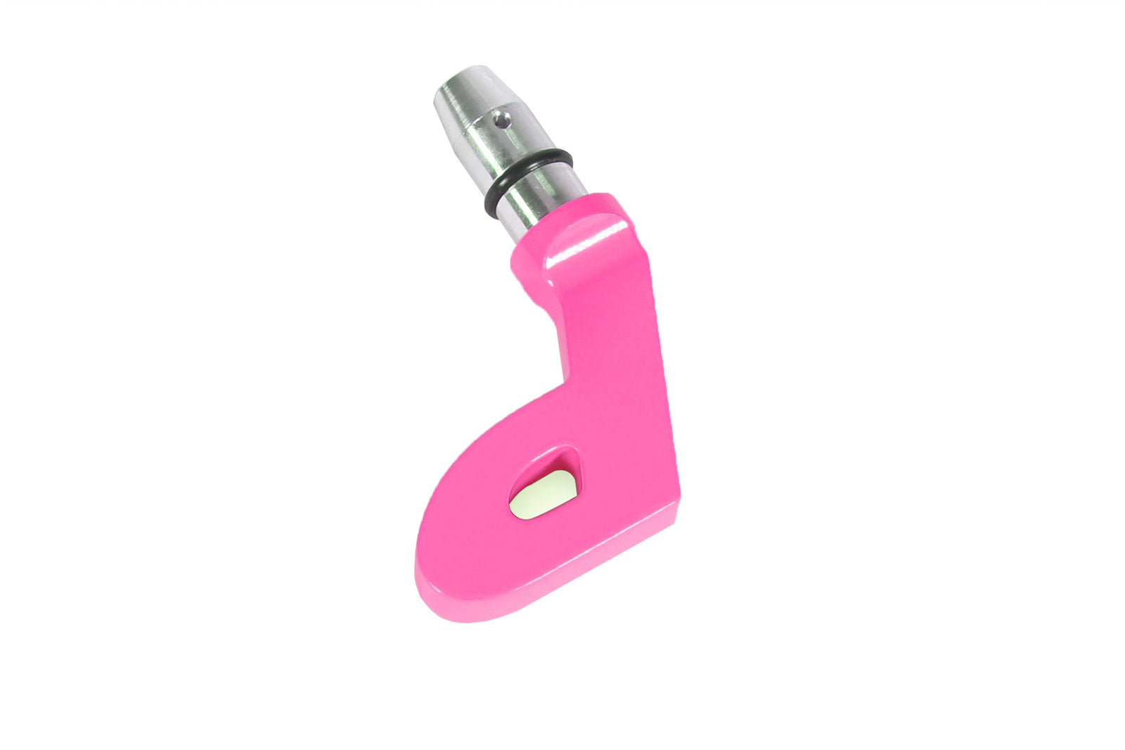 Pink P-style dipstick handle designed for performance vehicles, featuring a durable metal tip and ergonomic grip.