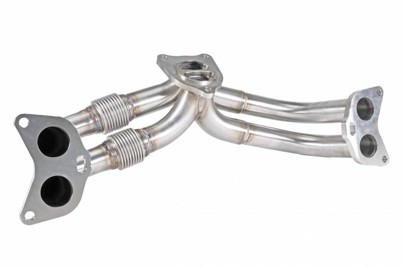 PERRIN equal length header showing larger primary and secondary tubes for increased flow.