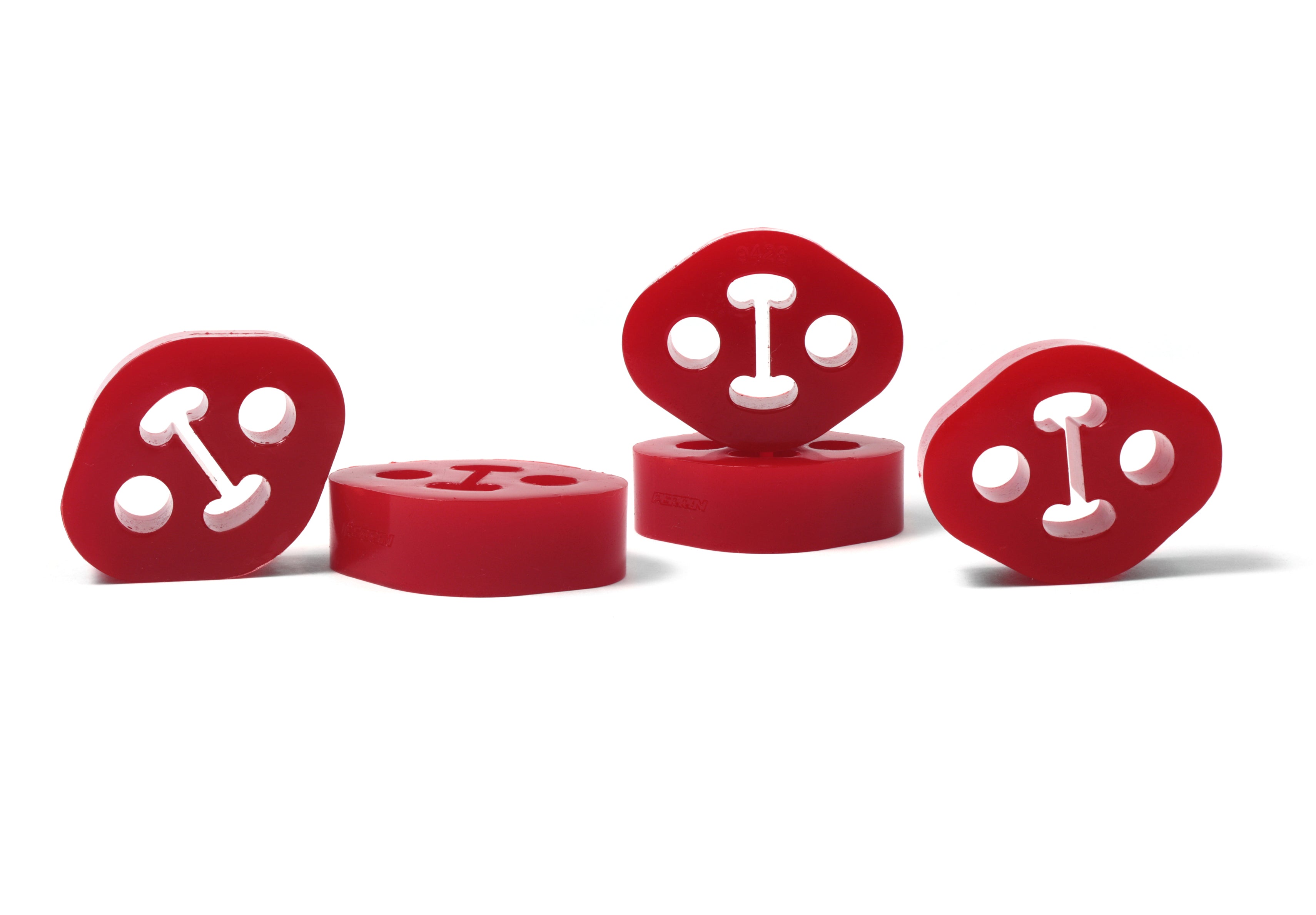 Durable red exhaust hangers for 2008-25 WRX, STI, BRZ, FR-S, GR86, Forester, XT, Outback, and Legacy models.