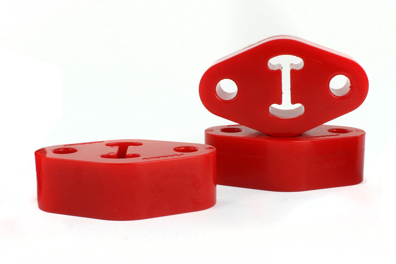 Red exhaust hangers designed for 2014-2025 Subaru Forester, enhancing durability and performance for automotive enthusiasts.