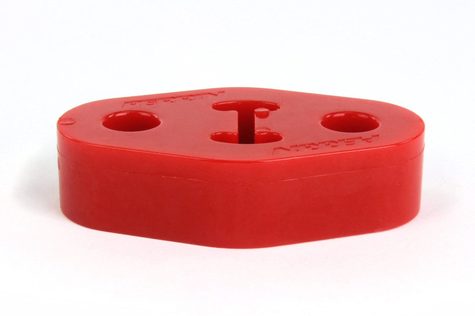 Red exhaust hanger designed for 2014-2025 Subaru Forester, providing durable support for exhaust systems.