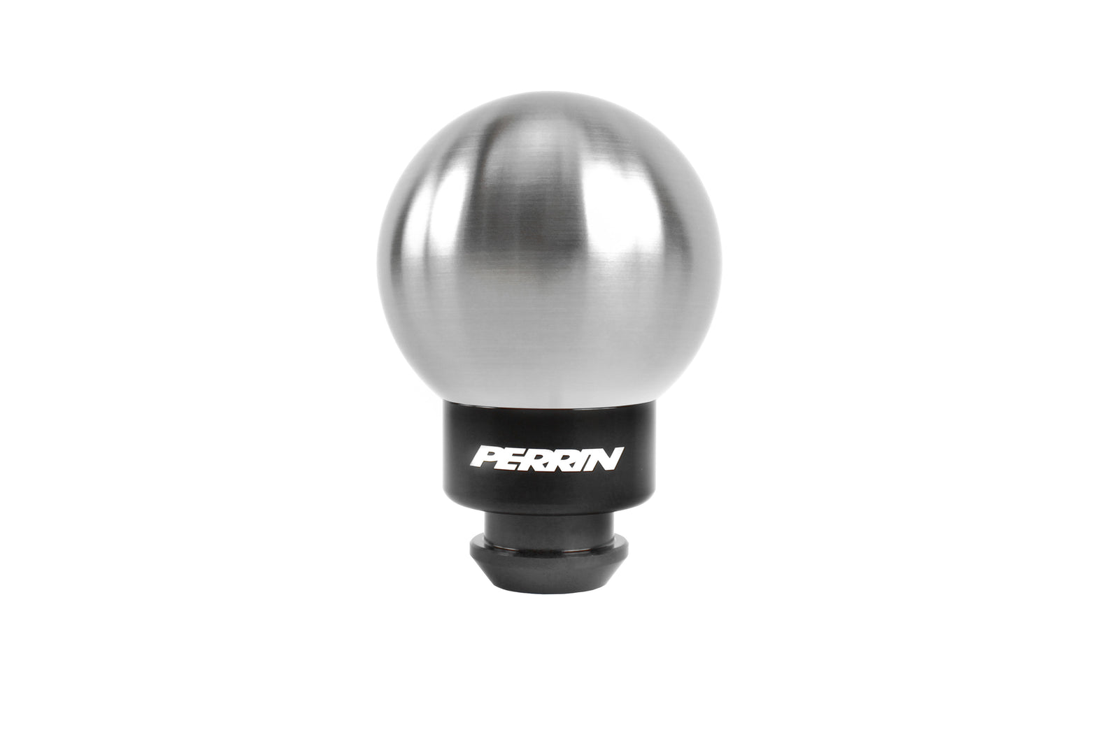Perrin shift knob for 2002-2014 Subaru models, featuring a sleek metallic design for enhanced driving performance.