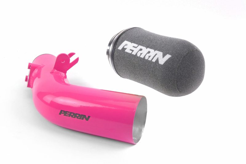 CARB approved cold air intake for 2008-2014 WRX and 2008-2015 STI, featuring a pink intake pipe and gray air filter.