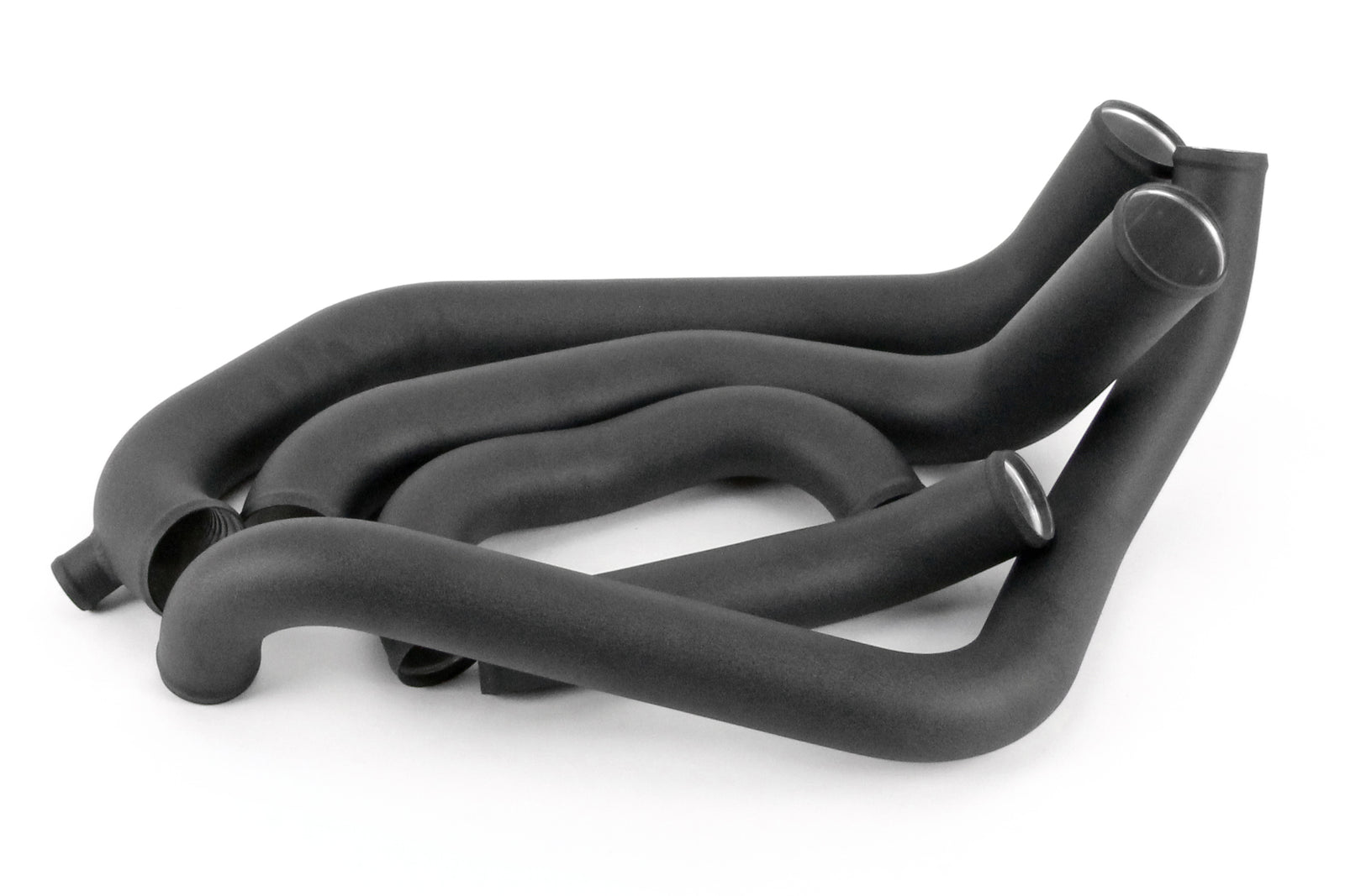 Front mount intercooler kit hoses for 2008-2014 Subaru STI, featuring durable black silicone construction.