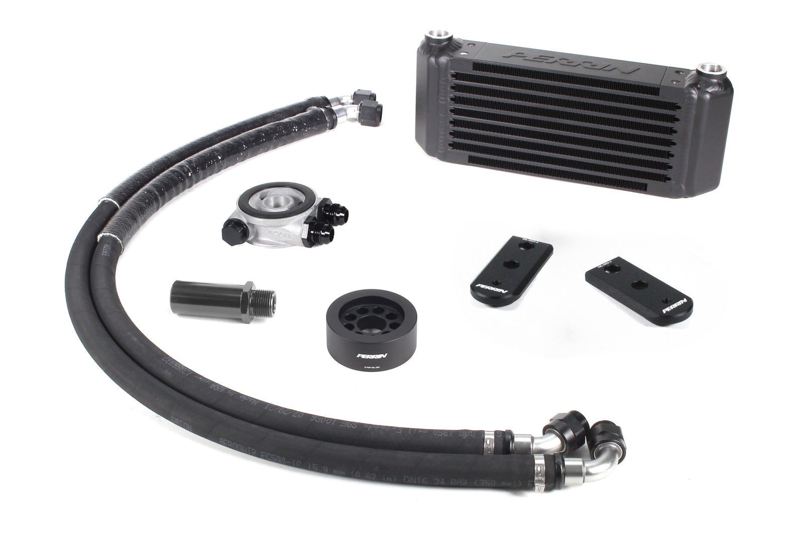 Oil cooler full kit for 2022-2025 BRZ and GR86, featuring hoses, fittings, and mounting components for enhanced performance.