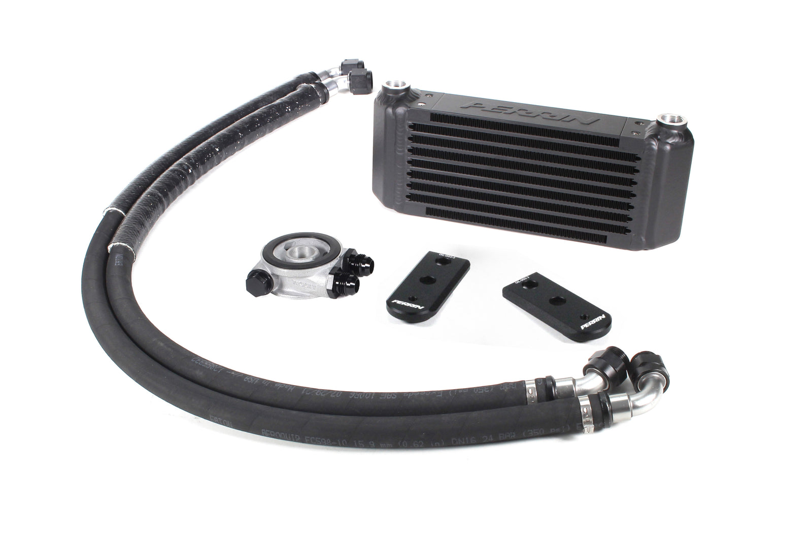 Oil cooler full kit for 2022-2025 BRZ and GR86, featuring hoses, fittings, and mounting components for enhanced performance.