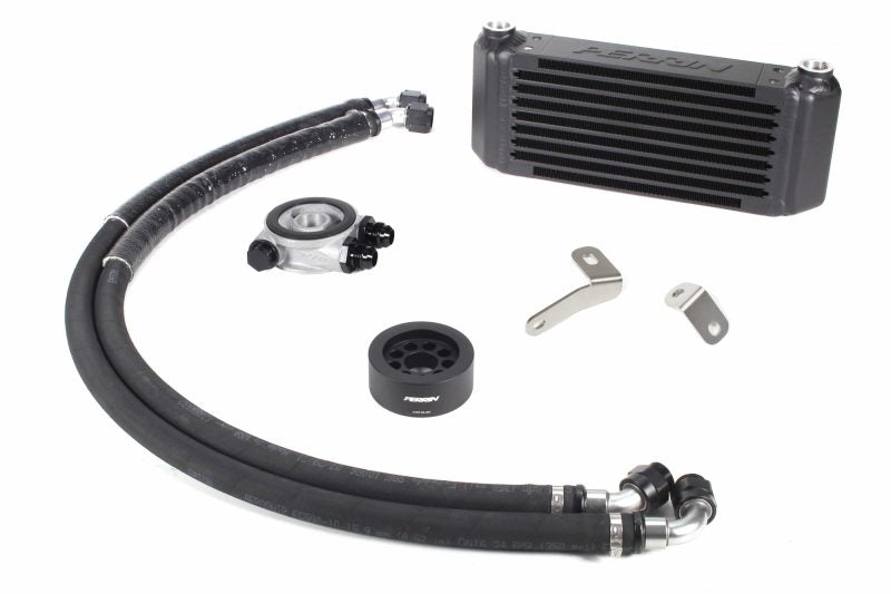 Oil cooler full kit for 2022-2025 WRX, including hoses, mounting brackets, and cooler unit for enhanced engine performance.