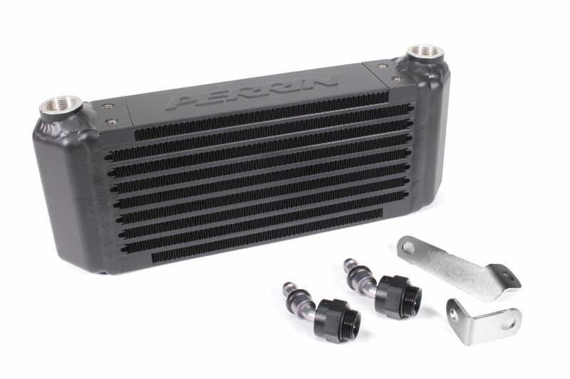 Transmission oil cooler kit for 2020-2025 Outback XT and Wilderness, featuring a sleek design and essential mounting hardware.