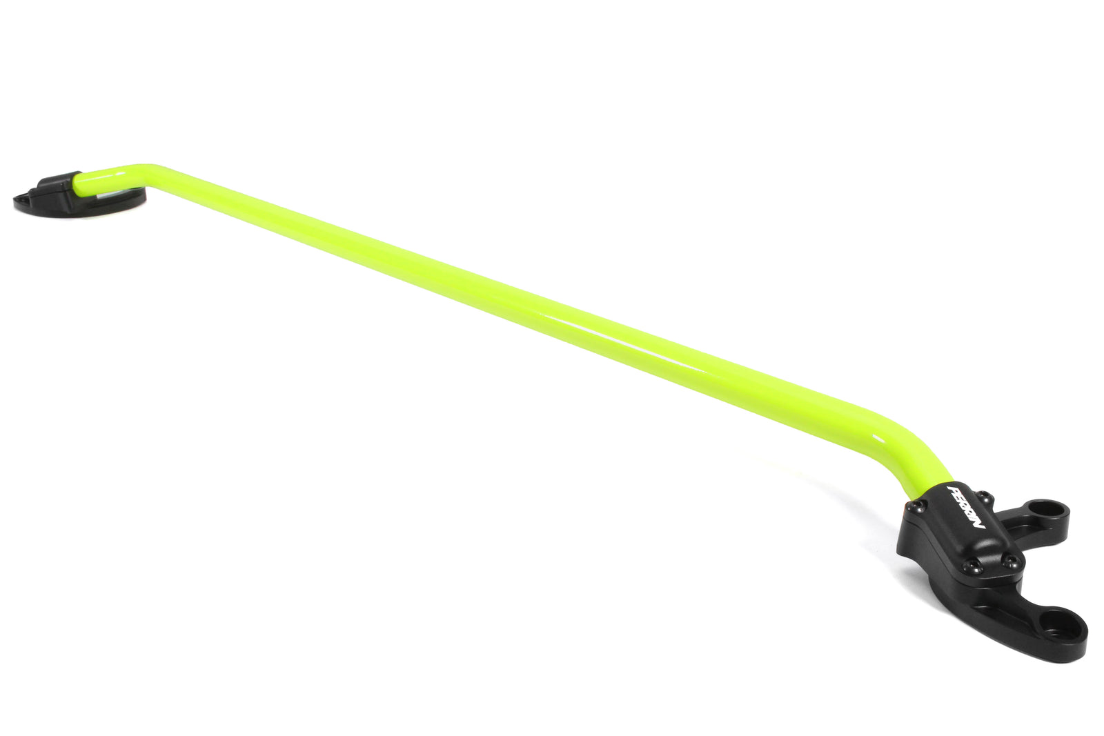 Front strut brace for 2022-2025 WRX and Impreza, featuring a bright green finish for enhanced vehicle stability.