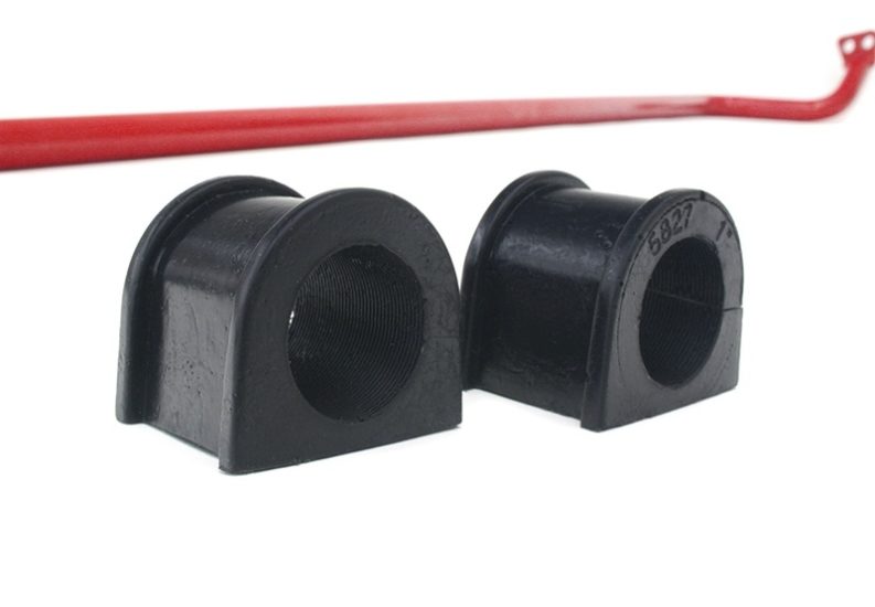 Front sway bar for 2015-2021 STI with black bushings for improved handling and stability during performance driving.