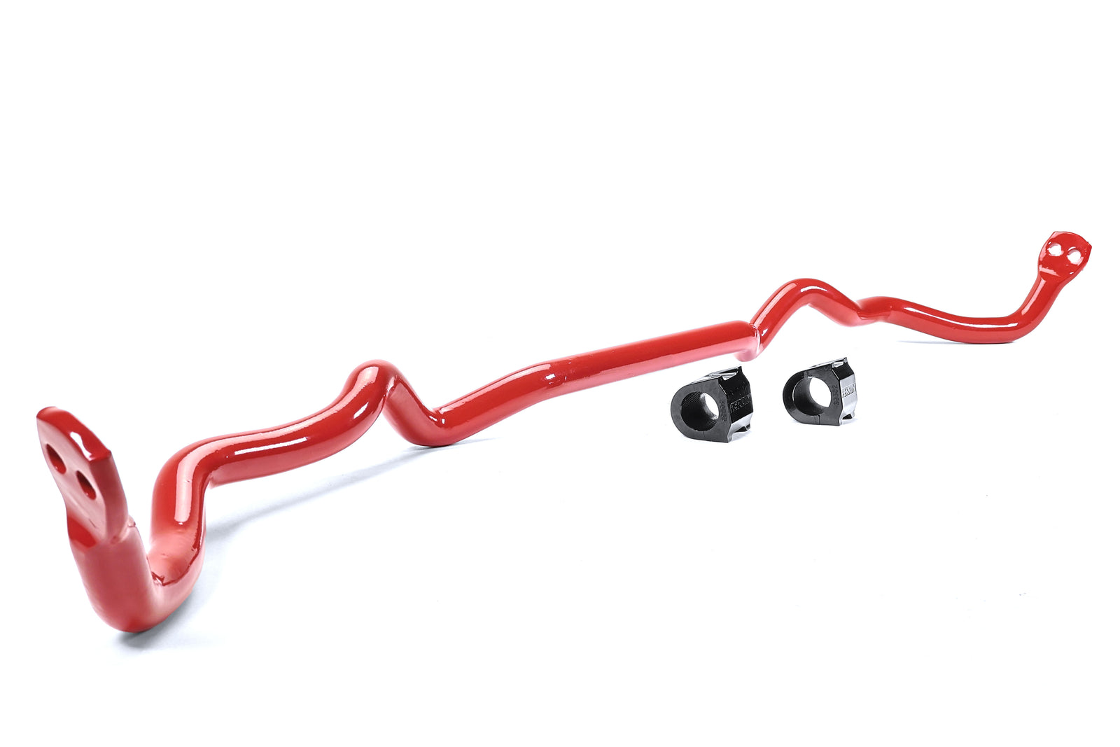 Front sway bar for 2015-2021 WRX, featuring a red finish and included mounting brackets for enhanced handling.