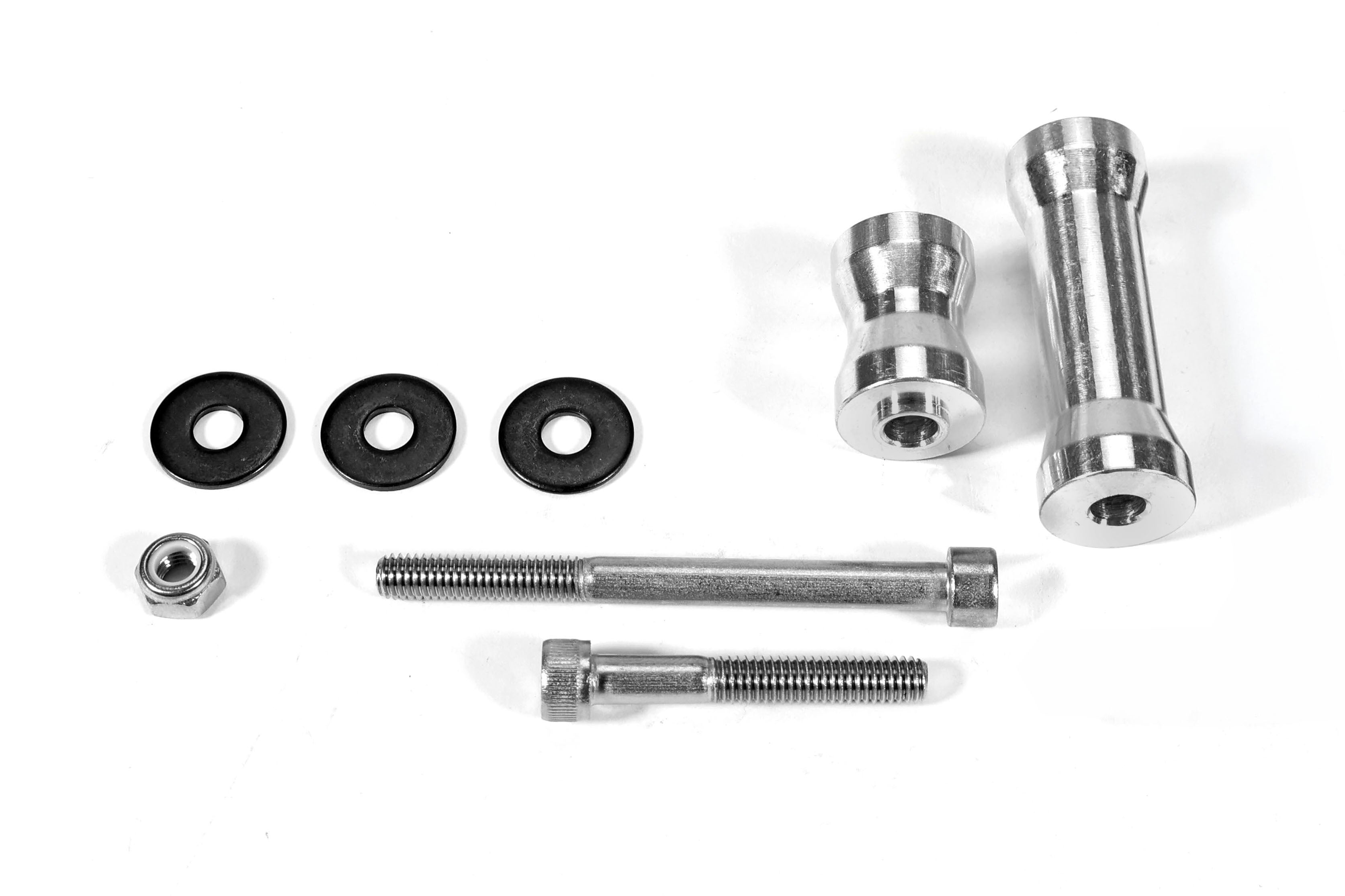 Pulley cover install kit for 2022-2025 WRX, including bolts, washers, and an Allen wrench for easy installation.