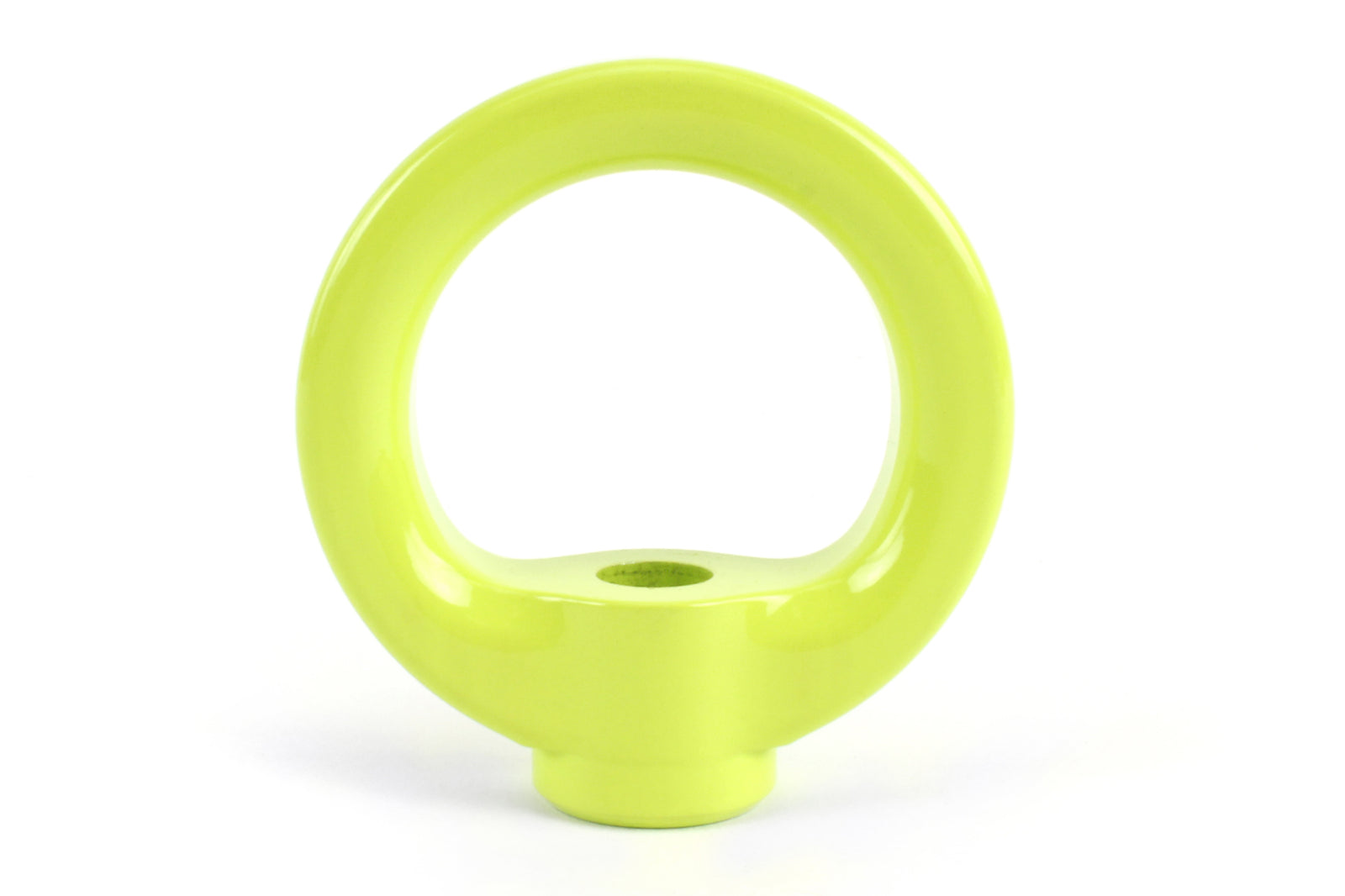 Bright yellow tow hook upgrade kit designed for enhanced towing performance in performance vehicles.