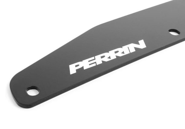 Gurney flap for 2015-2021 WRX/STI, enhancing aerodynamic performance with a sleek black finish and Perrin branding.