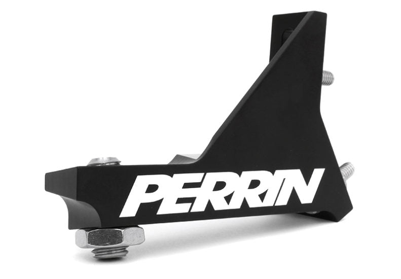 Master cylinder brace for 2002-2007 WRX/STI, featuring a sleek black design with the Perrin logo prominently displayed.
