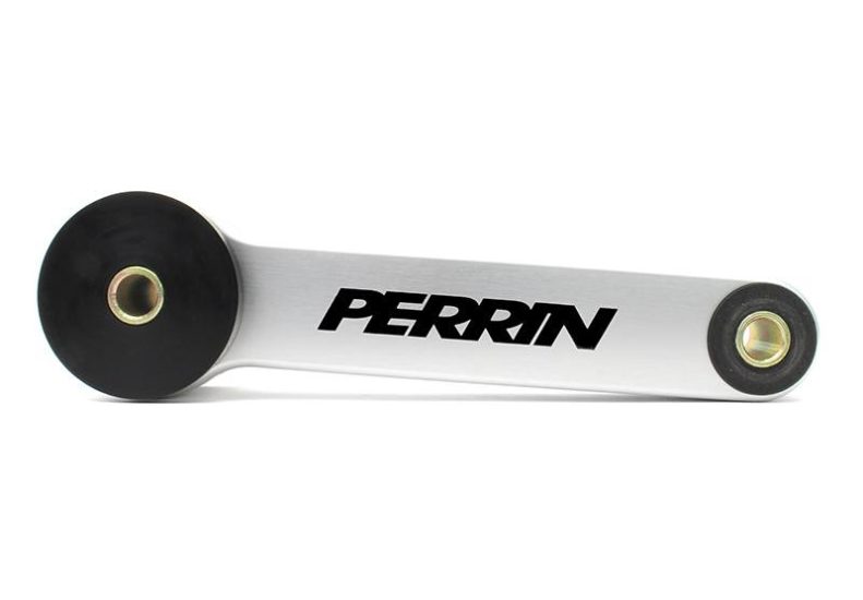 Perrin Pitch Stop Mount for Subaru models, featuring a durable aluminum design with black rubber bushings.