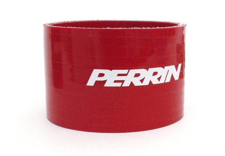 Red throttle body coupler kit featuring the PERRIN logo, designed for enhanced engine performance and airflow.
