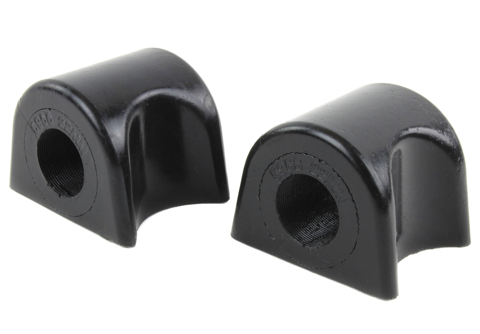 Black 22mm bushings for front swaybar, compatible with 2013-2020 BRZ, FR-S, and 86 models, enhancing performance and handling.