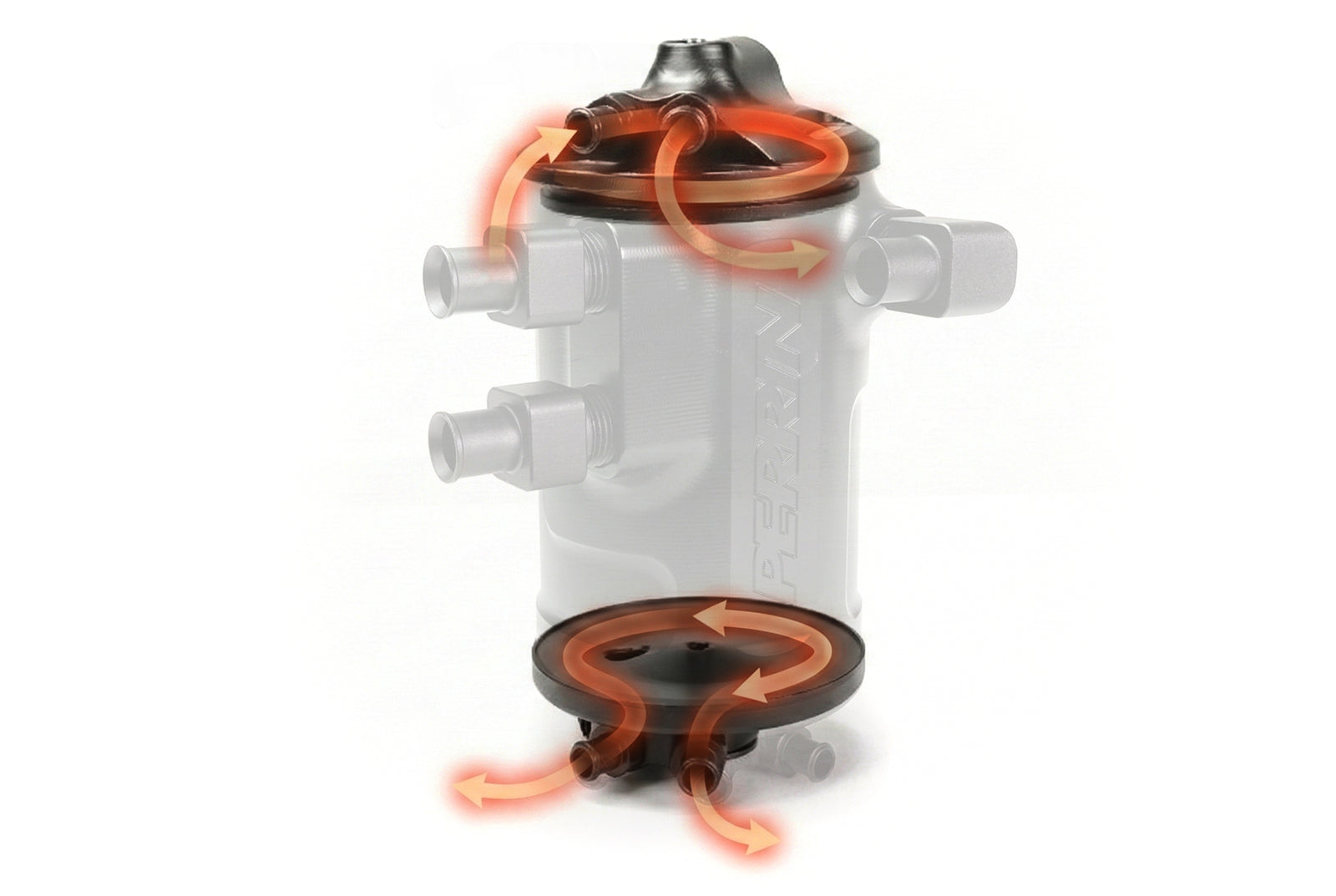 PERRIN Air Oil Separator coolant heating system with integrated hose connections.