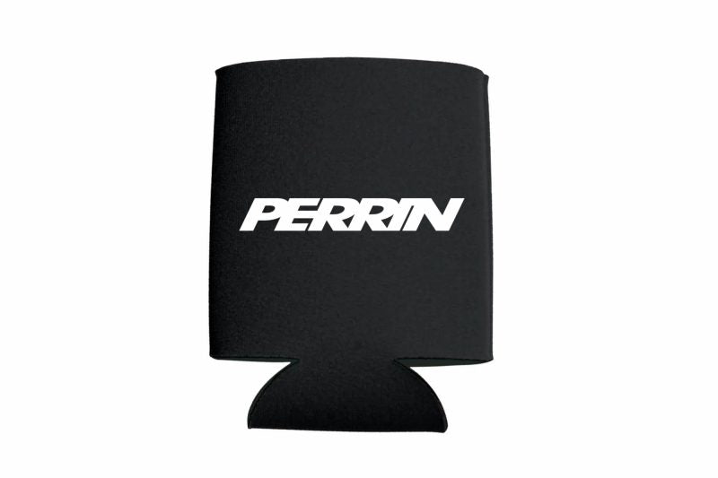 Black can koozie featuring the white logo "PERRIN" prominently displayed on the front.