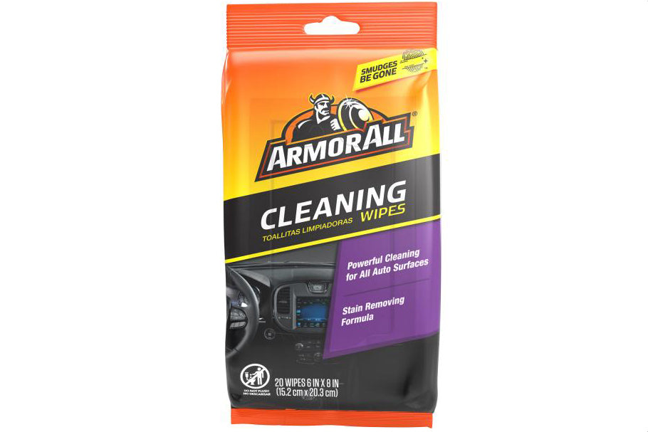 Package of Armor All cleaning wipes on a white background