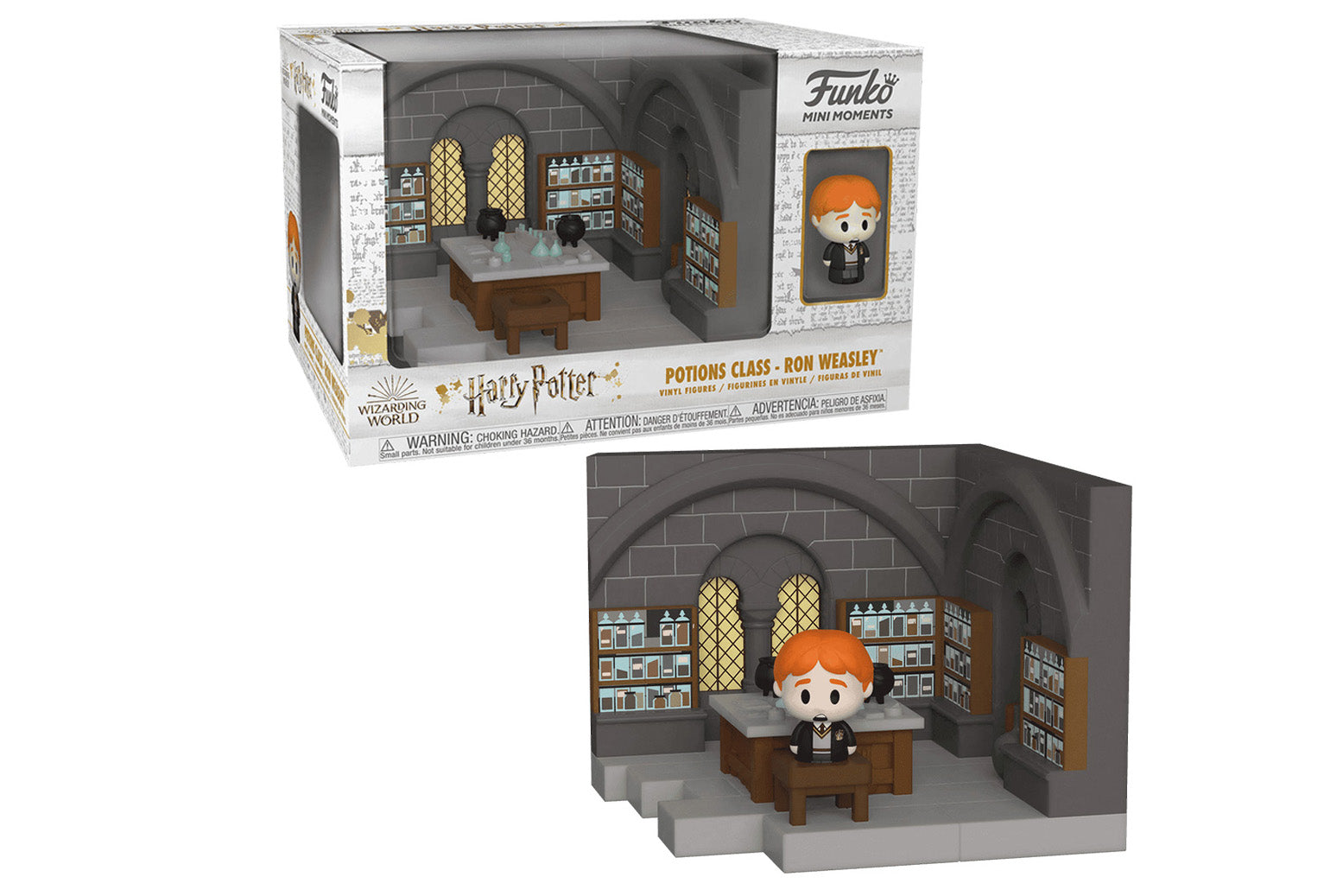 Funko Pop! figure of a character in a classroom setting with packaging