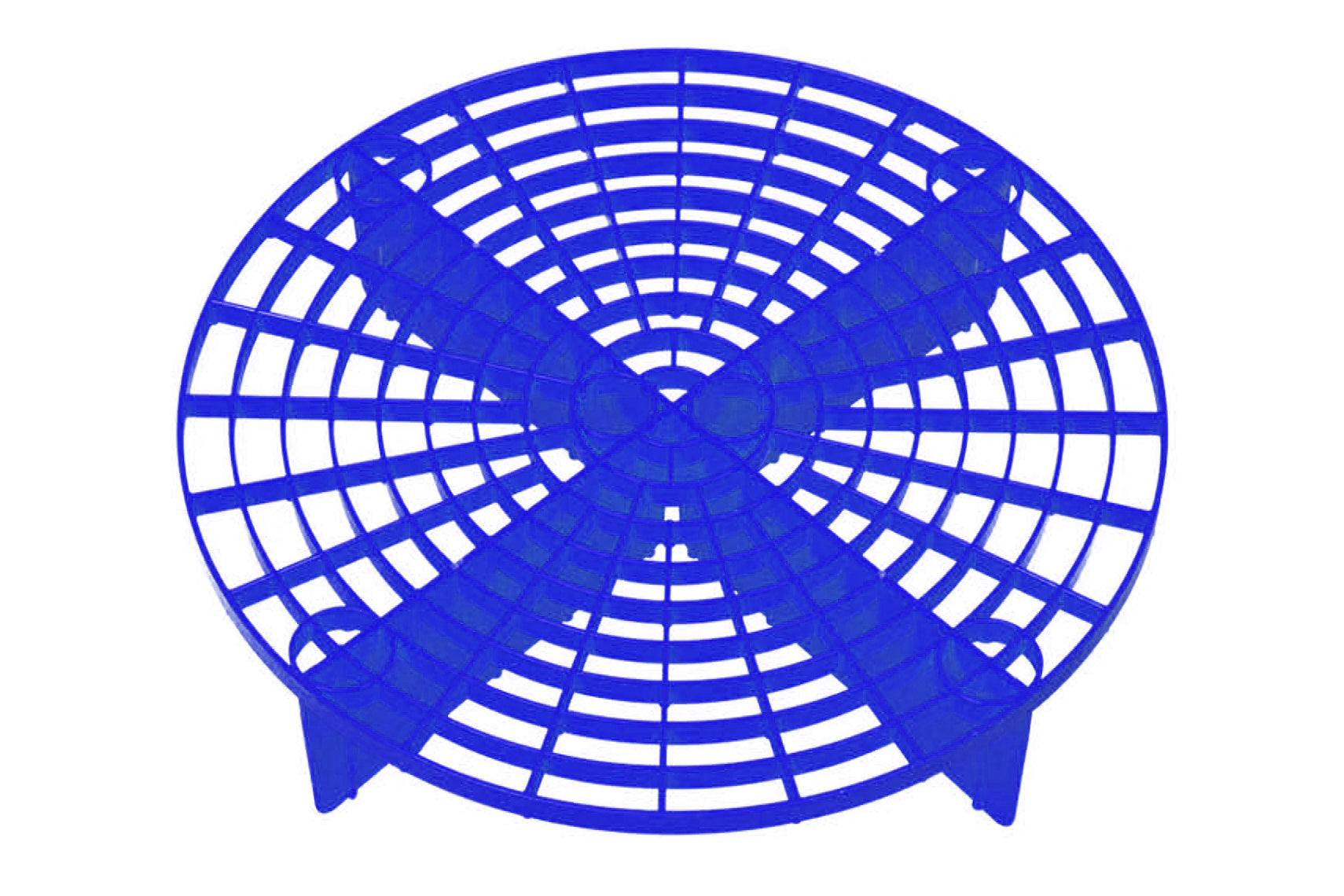 Blue plastic tray for bucket on white background.