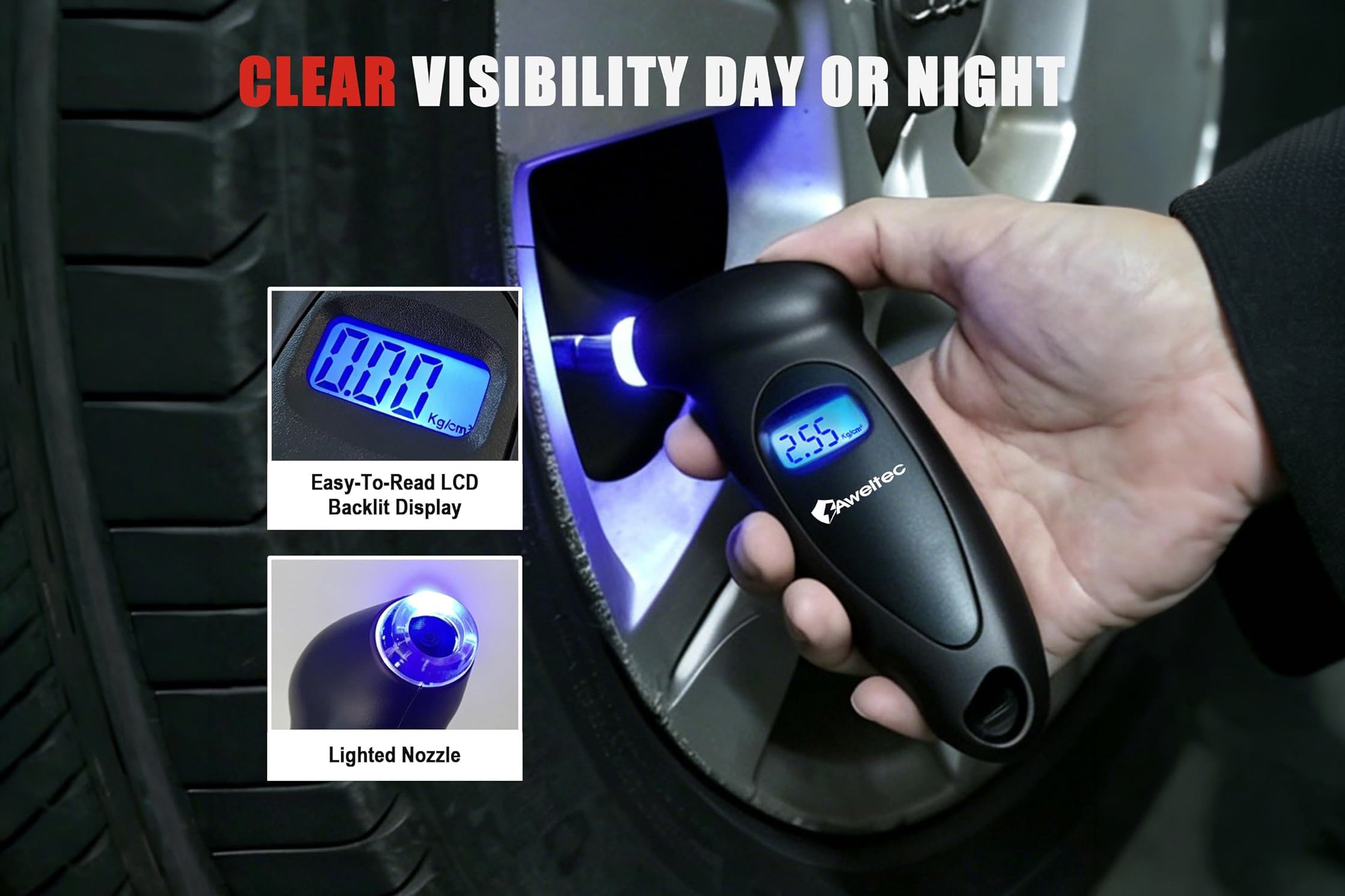 Digital tire pressure gauge