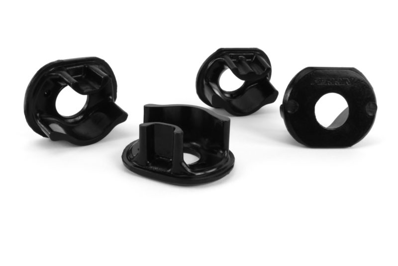 Rear motor mount insert set in black, designed to enhance engine stability and reduce vibrations in vehicles.