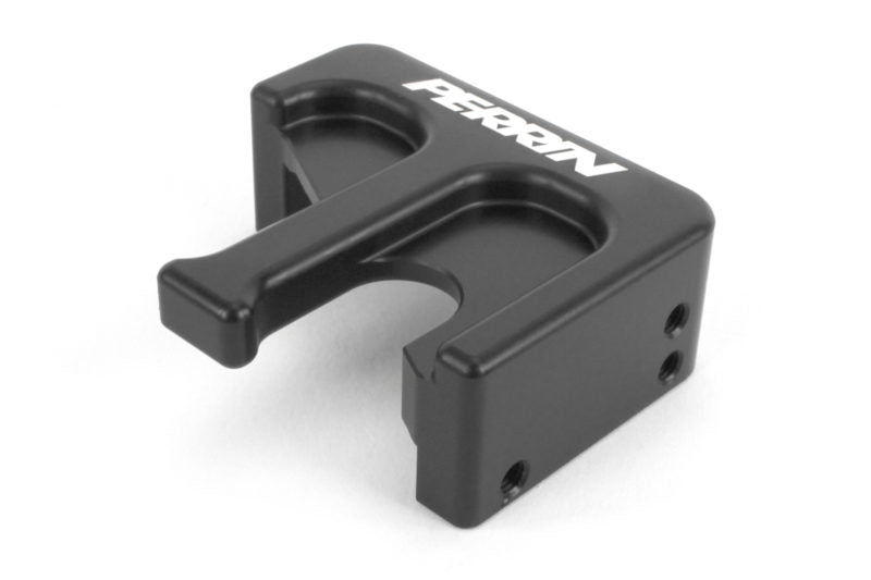 Black shifter cable lock with a U-shaped design, featuring the Perrin logo on the top surface.