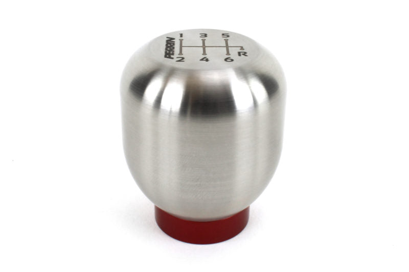 Silver metal shift knob for Honda Civic 2017 and newer, featuring a red base and gear pattern on top.