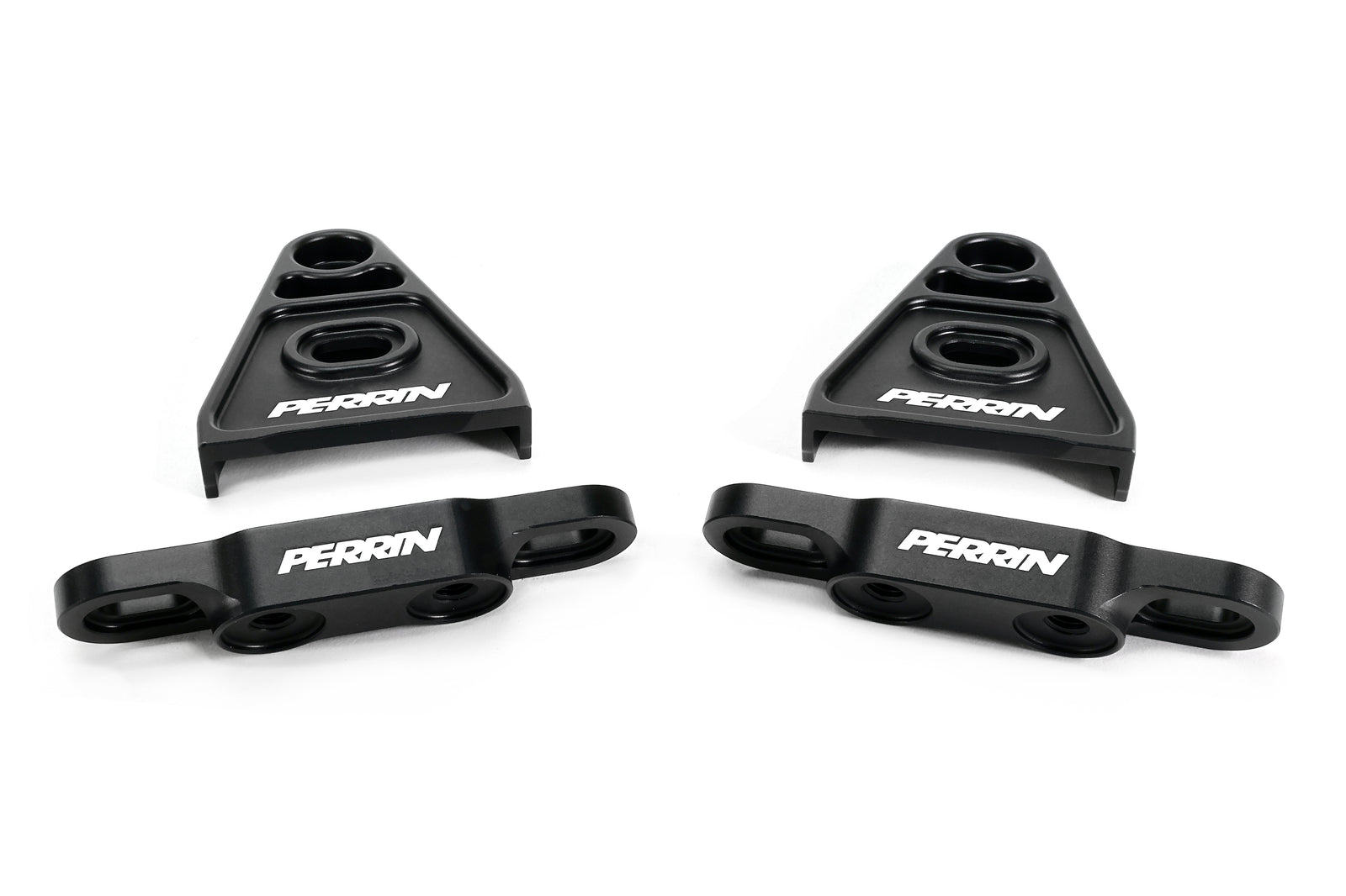 PERRIN High-Lift Hod Brackets with a black anodize finish arranged on a white background.
