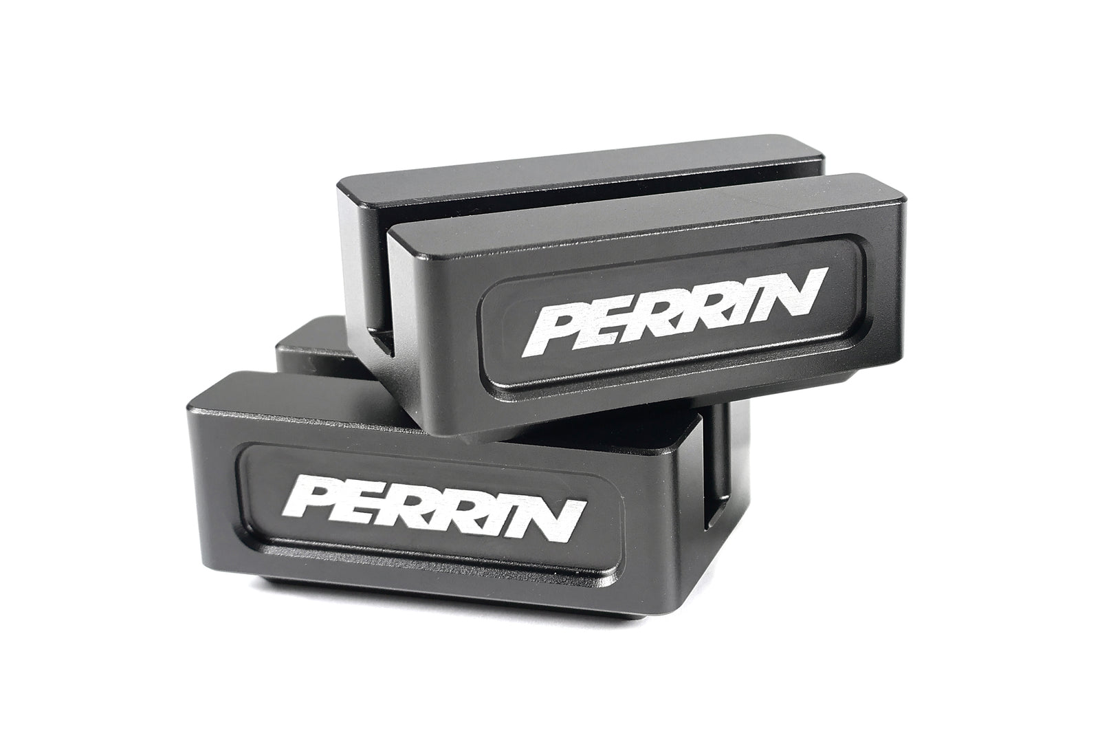 A set of two PERRIN Center Mount Jack Pads with a black finish on a white background.