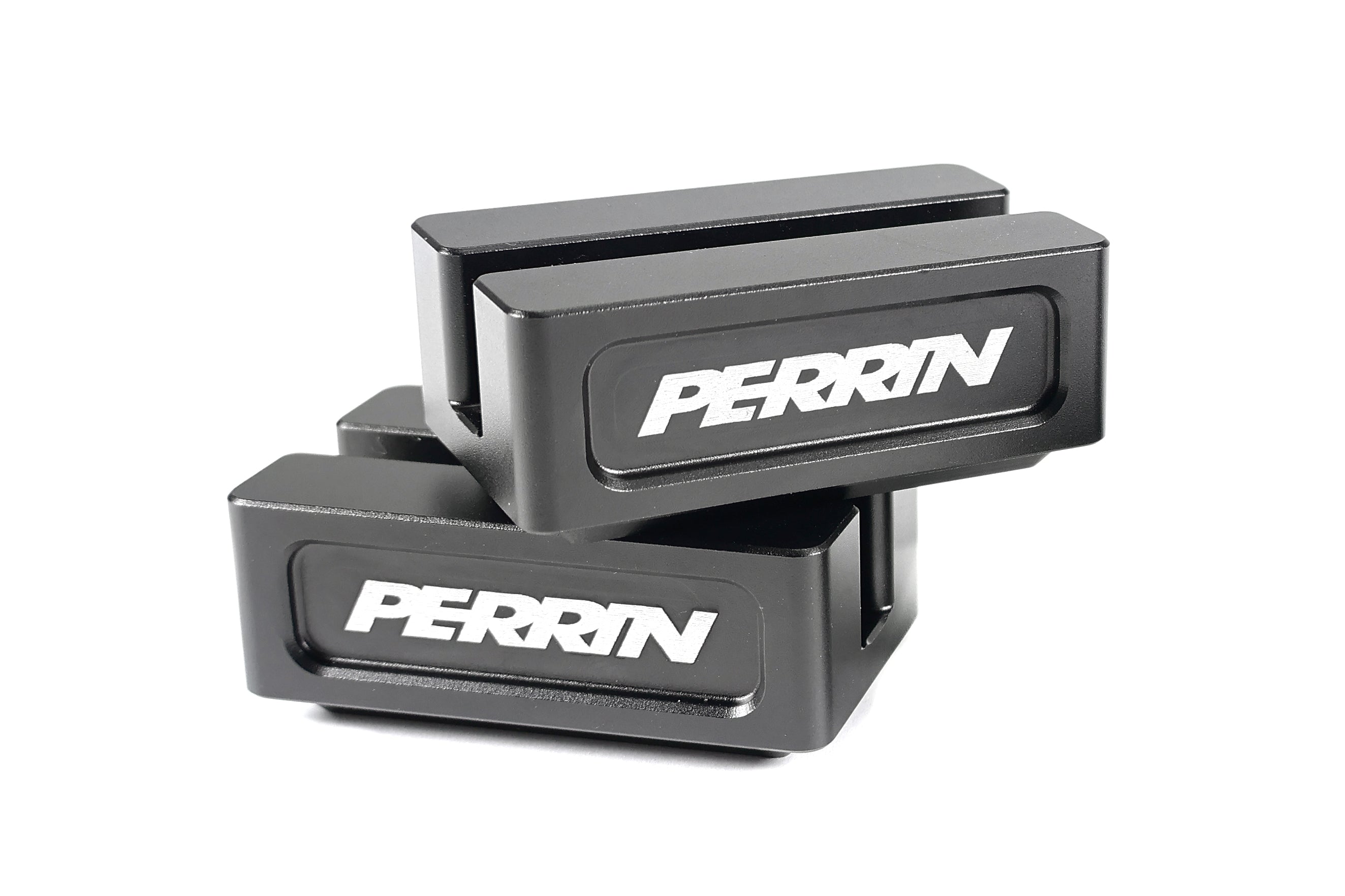A set of two PERRIN Center Mount Jack Pads with a black finish on a white background.