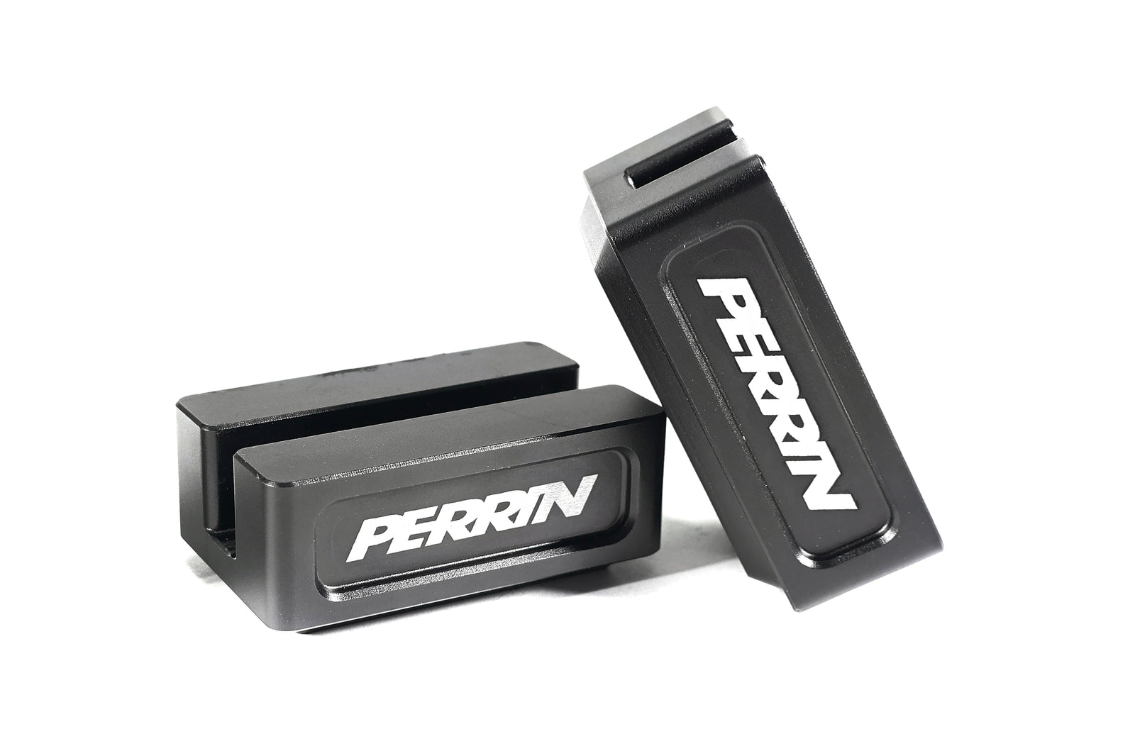 A set of two PERRIN Center Mount Jack Pads with a black finish on a white background.