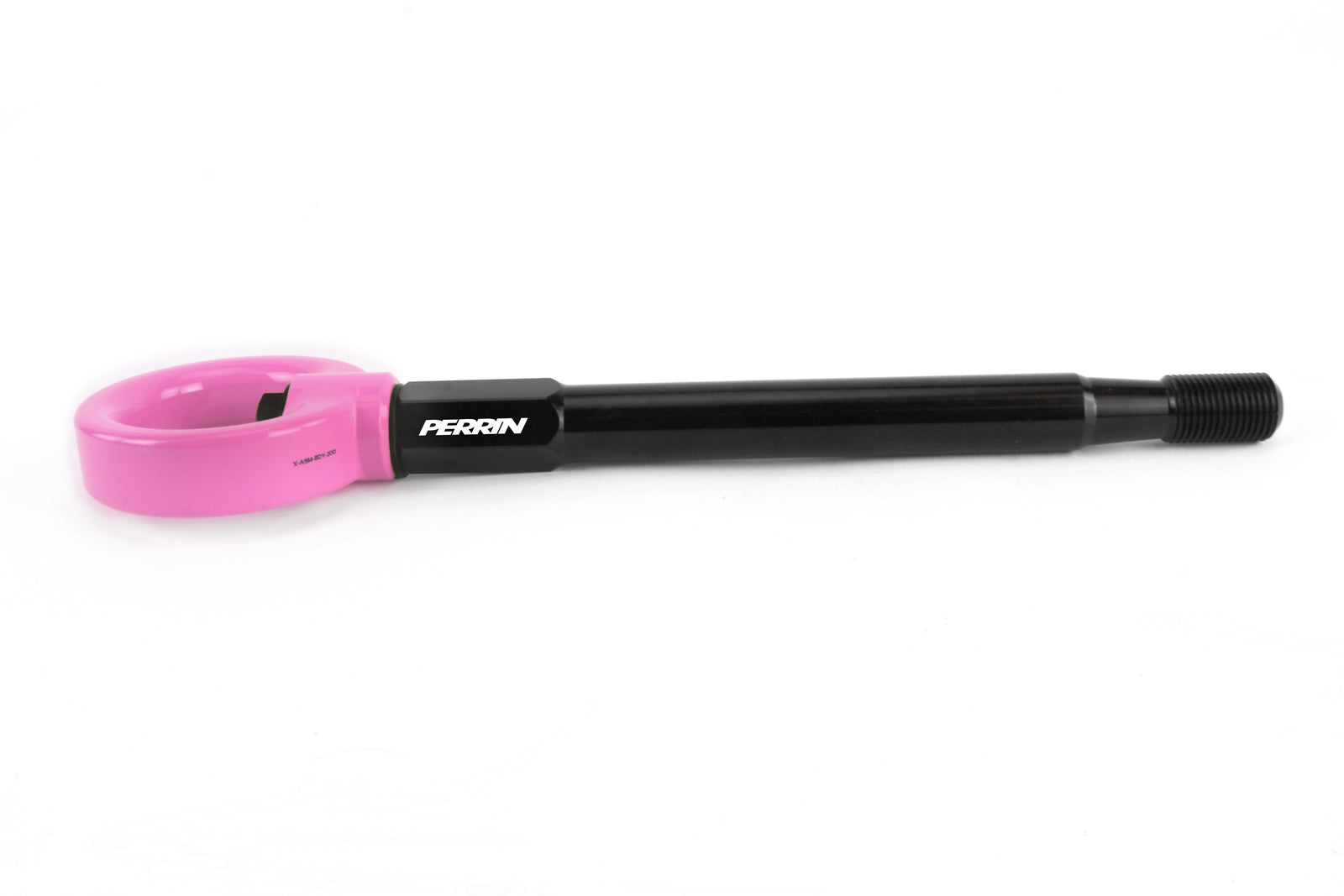 Perrin front tow hook for 2008-2014 WRX, STI, Legacy, and Impreza, featuring a durable design in pink and black.
