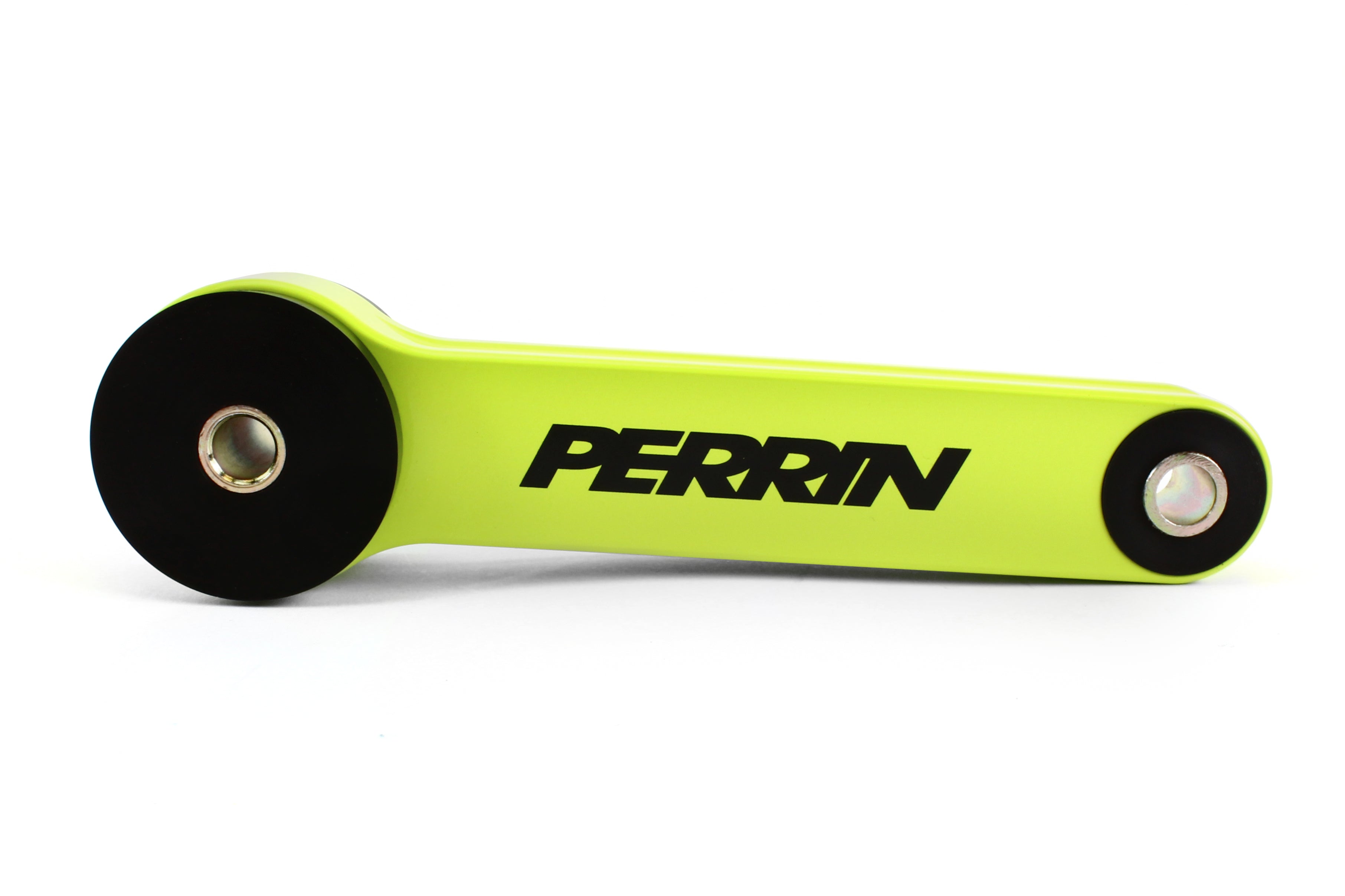 Perrin Pitch Stop Mount for Subaru WRX, STI, Impreza, Legacy, Outback, and Crosstrek in vibrant yellow finish.